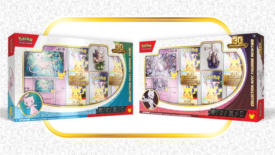 Collections avec figurine 30ᵉ Anniversaire Mew et Mewtwo